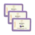 Vagad's Khadi Lavender Soap 125gm | Relieves Stress | Soothing Fragrance | Free from Parabens | Pack of 3