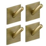 DOCOSS Pack of 4 Steel Self Adhesive Hooks for Wall Strong Sticker Hooks Door Hanger Wall Hooks Self Adhesive Hooks Holder for Bathroom,Kitchen -Holds Upto 3 kg (Antique)