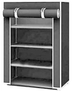 BDMP Black Plastic Shoe Rack (28 x 58 x 72 cm)