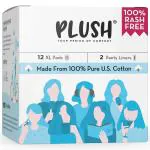 Plush Ultra-Thin Sanitary Pads - 12 Pcs - XL with Panty Liners