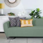 ODE & CLEO Acrylic Thread Hand Embroidery Multicolor Cotton Slub Cushion Covers with Zip Closure 45 * 45 CM & 35 * 50 -Pack of 3