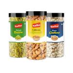 YUM YUM Dry Fruits Combo Pack 750g (Almonds 250g,Cashew 250g,Raisins 250g) Jar Each