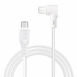ERD UC-122 USB Type-C to C, L-Shape Metal Data Cable, 65W Super Fast PD Charging, High-Speed Data Transfer, Durable 1m Long, Compatible with USB-C to C Devices, Laptops, White
