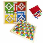 Vikrida 2 in 1 Wooden Ludo with Snakes and Ladders (Saap Seedhi) Board Game, Both Side Playing Board