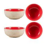 Caffeine Red Stoneware Dessert Bowl (Set Of 4)
