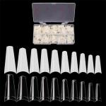 Coslifestore Pack of 500 False Acrylic Tip Long Coffin Shape Clear