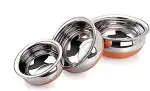 Serving & Cookware 3 Pcs , Handi Set - Capacity - 500Ml, 750Ml, 1250Ml | tainless Steel Copper Bottom Prabhu Chetty Cooking Serving Pot Biryani Handi Punjabi Handi - 3 Pcs Set.