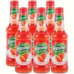 Fresher Sparkling Mineral Water Flavoured Tonic Water, 250ml - Strawberry Flavour (Pack of 6, 6 X 250ml)