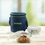 BOROSIL Glass Lunch Box Vertical 2 Containers (400ml X 2)