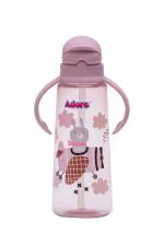 Adore Pro Bling Straw Sipper with Handle & Retractable Head Pink - 270 ml