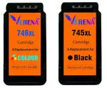 Verena 745XL and 746XL Ink Cartridge Compatible for Canon PIXMA iP2870s, MG2570s, MG2577s, MG3070s, TS207, TS307 Printers (Black and Colour)