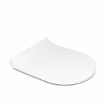 ELEGANT CASA Colour White A-8 Sleek Design Soft-Closing D-shape Round PP Seat Cover Commode Cover (42 x 33 cm) Adjustable Hinges (Hole distance) from 13-18CM