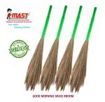 Mast Good Morning Handcrafted Natural Long Grass Broom (Pack of 4)