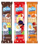 Picola Magic Straw, Chocolate, Caramel, Banana & Strawberry (Pack of 3, Total 15 Straws, Net 90 g)