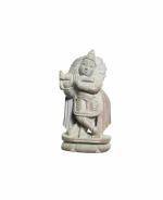 ZYANA Natural Pink Soap Stone Krishna Bhagwan Standing Statue Odisha Carving Synthetic Showpiece 2.5 inch (27 x 15 x 6 cm)