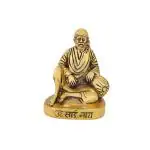 Sai baba in sitting posture in metal antique gold plated by Handicrafts Paradise