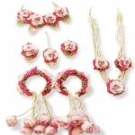 HASTSHILP Home Pink & Baby Pink Gotta Patti Floral Jewellery Set For Haldi Mehandi, Babyshower, Flower Jewellery, For Mehndi Haldi Outfit, Gift Jewellery For Women