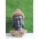 LETS CATCH UPP Polyresin Buddha Face Statue Show Piece for Home Decor & Living Room, Office | Ideal Gift | Tabletop Showpiece | 16 Inch Height, Big Size (Black)