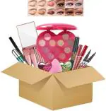 DAIMANPU All in One Makeup Magic Box, Eyeshadow Palette, Eyeliner, Mascara, Lipstick and Makeup Brush Set, Lipgloss, Sponge, Lipstick (12 Items in the set)