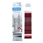 Doms Drawing & Sketching Graphite Pencils - Grade HB, 2B, 4B, 6B, 8B & 10B