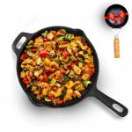 The Indus Valley Pre Seasoned, 100 Percentage Toxin Free, Naturally Non Stick Black Cast Iron Skillet, Tadka Pan (10 inch)
