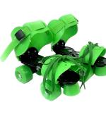 TAYLORED HOME Roller Skates for Kids Age 8-16 Years Adjustable Inline with Front Brake Sliding Pulley Strap Smooth School Sport Lightweight Skating Shoes for Unisex Beginners, Advanced Size (Green)