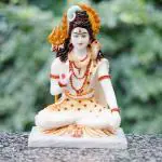 Chaque Decor Handpainted Lord Shiv Ji Idol For Home Decoration(9x6.5x13) ((White)
