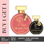 Moody Girl Long Lasting Perfume Combo Set for Women Buy 1 Get 1 (Zest 100 ml + Sensual 20 ml) Eau de Parfum