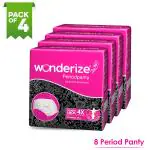 Wonderize Period Panty For Sanitary Protection- Size-M/L (8 Count) Combo of 4 - Super Absorbent, Heavy Flow Disposable Overnight Panties