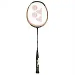 Yonex Black, Gold Graphite Voltric 0.9Dg Slim Strung Badminton Racquet - One Size
