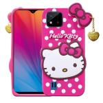 Fastship Silicone soft Hello Kitty with Pendant Case proper fit Back Cove for Realme C11 2021 - Pink