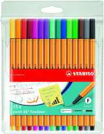 STABILO point 88 Fineliner Wallet of 15 Assorted Colours