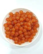 Goonmala Glass beads for bracelet, Rakhi, Jewellery making 8mm ,Orange colour 100 pieces
