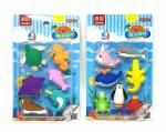 Crackles Sea Animal Pattern Fancy Erasers for Kids- Set of 2 for Stationery (Total 13 Erasers)