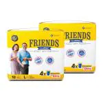 Friends Classic Adult Diapers Pants Style - 20 Count (Large) with odour lock and Anti-Bacterial Absorbent Core- Waist Size 30-56 inch ; 76-142cm