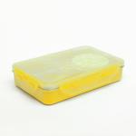 Gluman SS Snack Pack Pattern Yellow Lunch Box with Spoon & Dibbi- 700 ml