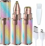 Riyuzone Portable Eyebrow Rechargable Trimmer For Women Hair Curler (Rose Gold)