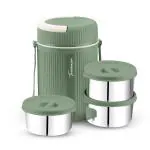 Trueware GRUB 3 Insulated Hot and Cold Lunch Box With 3 SS Container 300 ML Each
