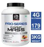 MUSCLE TRAIL Pro Series Dynamic Mass Gainer | (Mango, 3kg) | 4g glutamine | 16.24g Amino Acid | 179 Cals | Easy to mix |