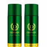 Denver Hamilton Deo - 165ML Each (Pack of 2) | Long Lasting Deodorant Body Spray for Men