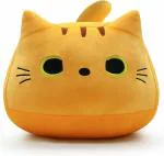 TECHMAX Cat Plush Toy Pillow - 20 CM - ORANGE