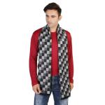 Muffly Men White, Black Wool Warm Muffler