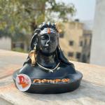 DARIDRA BHANJAN - Adhiyogi Statue | Shiva Idol | Shiv ji Car Dashboard Idol, Black, 1 Piece (Resin).