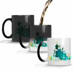 YuBingo Gift for Team Colleagues - Ceramic Coffee Mug, Tea Cup, Office Gift, Gift for Colleague, Boss, Subordinate, Peer Gift for Team Colleagues (Black Colour Changing Magic Mug, Magic, 320ML)