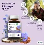 Sri Sri Tattva Flaxseed Oil Capsule |Omega 3, 6 & 9 | Health Supplement |60 Veg Cap, 500mg