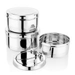 Springway Round Stainless Steel Roti Dabba (Set of 3)