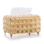 Husnain Tissue Box Holder Designer Tissue Paper Holder Decorative Glass Crystal Home Decor.