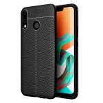 Golden Sands Premium Leather Texture Series Shockproof Armor TPU Back Cover Case for Asus Zenfone 5Z Mobile Phone 2018, Meteor Black