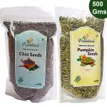 Farmbean Seeds Combo 500 g (Pack of 2 Each 250Gms ) | Chia Seeds | Pumpkin Seeds