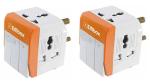 EMBOX 3 Pin Multi Plug Socket-Universal Travel Adapter with Individual Switch Safety Shutter LED Indicator-3 Way Plug Extension for Home Office Travel-5A-250V-Pack of 2
